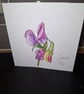 Original Handpainted Greetings Card- Sweet Pea - Image 2