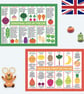 UK Seasonal Fruit and Vegetables Charts - Kawaii Fridge Magnets or Postcards