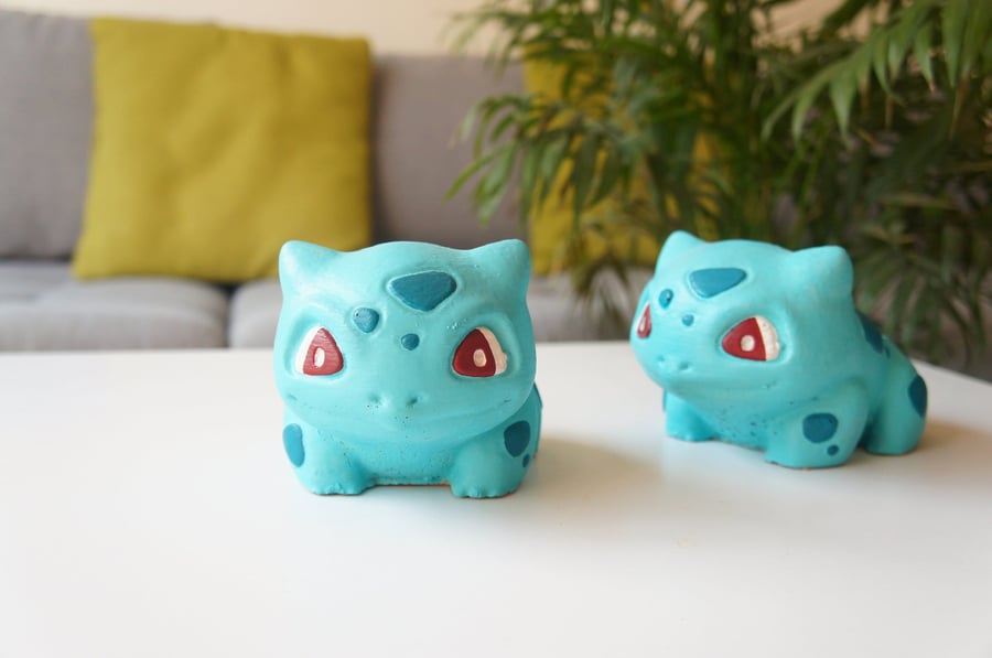 Cute Bulbasaur plant pot, Pokemon birthday gift, Pok mon planter