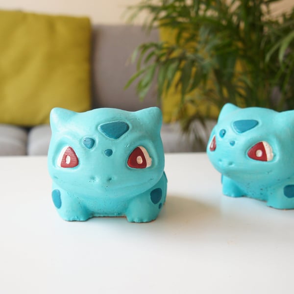 Cute Bulbasaur plant pot, Pokemon birthday gift, Pok mon planter