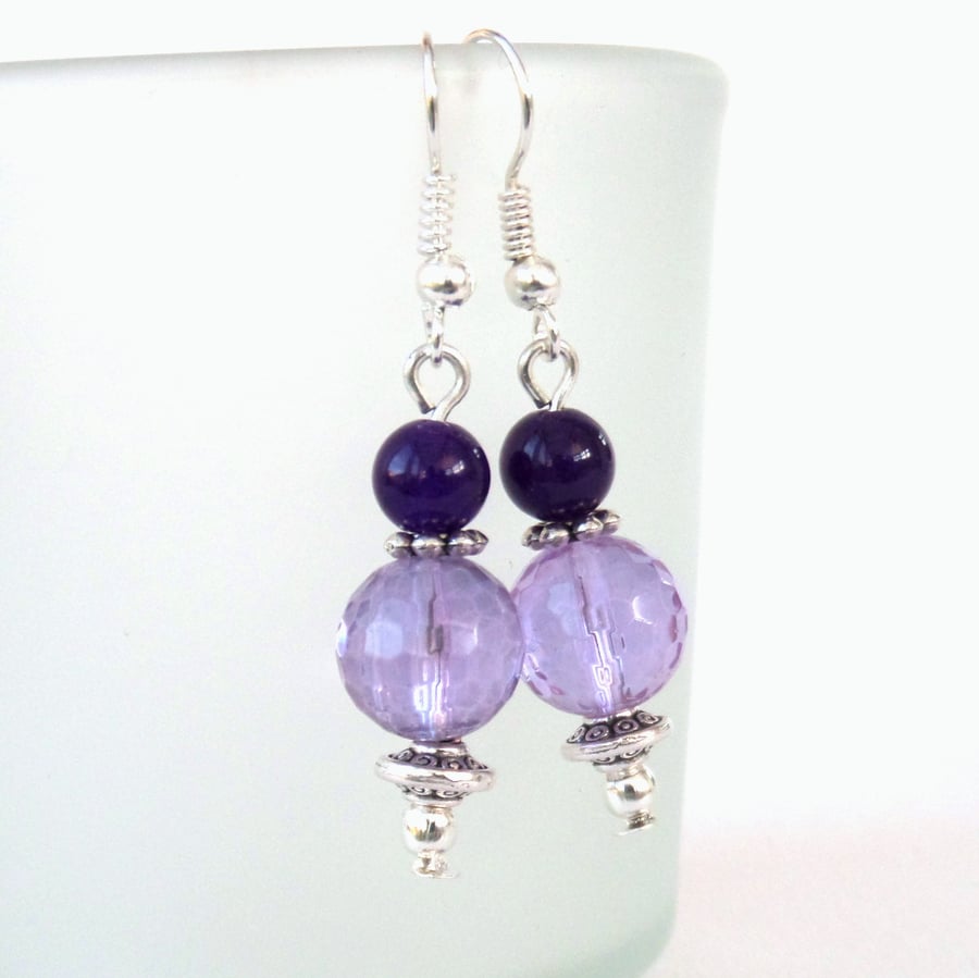 SALE: Purple quartz earrings
