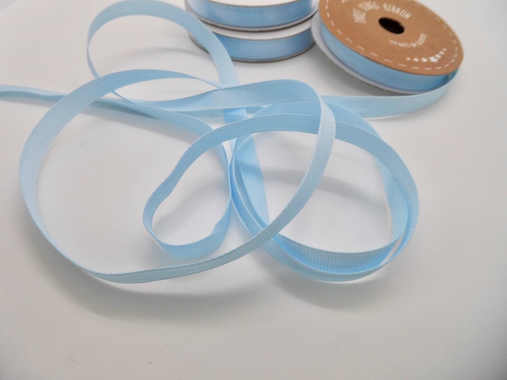 Ribbon grosgrain 7 metres powder blue 10mm wide craft sewing 