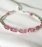 Pink Topaz Heart Charm Bracelet with Adjustable Slider Clasp - Image 9