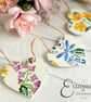 Handmade Floral Wooden Heart Bunting Garland. Emma Bridgewater Wildflowers - Image 2