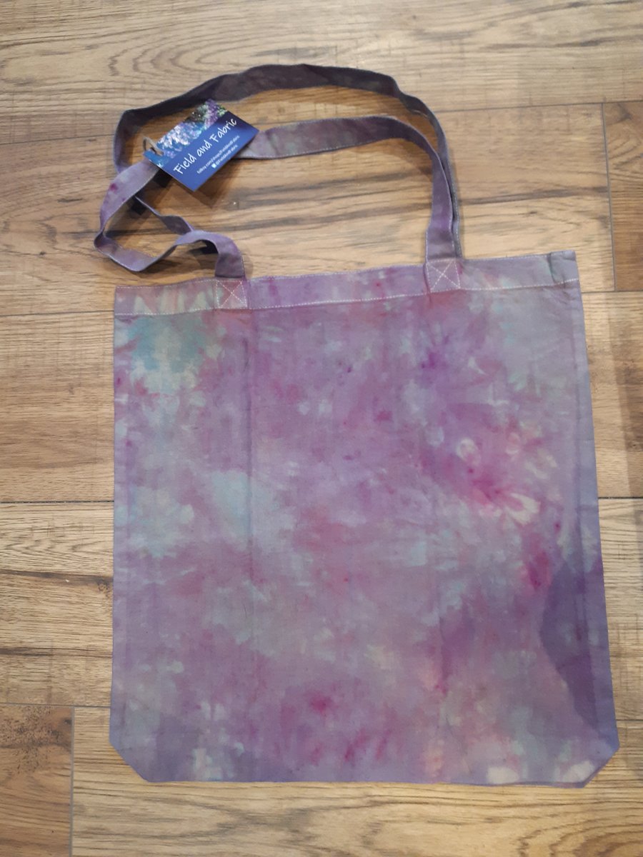 Fairtrade cotton, hand dyed shopping bag - "purple rain"