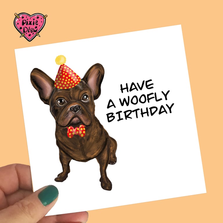 French bulldog birthday card