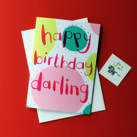 Happy Birthday Darling stylish birthday card by Jo Brown