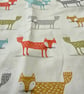 Small woodland tote bag - colourful foxes with red webbing handles - Image 7