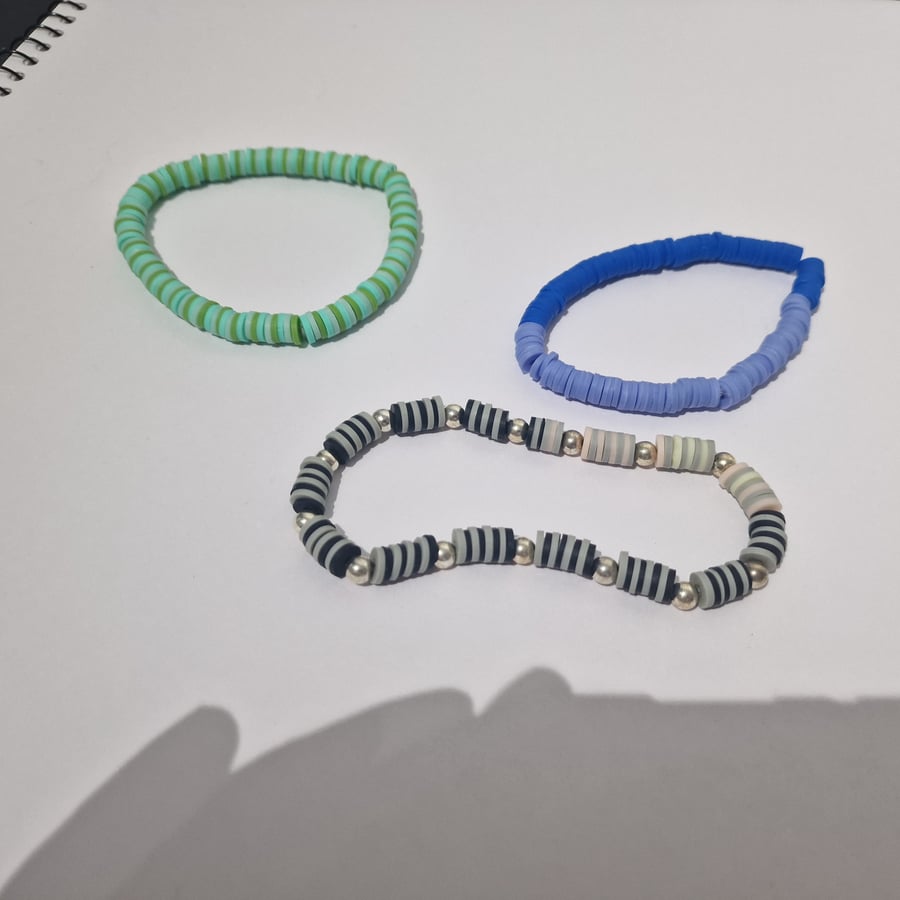 Clay bead bracelet