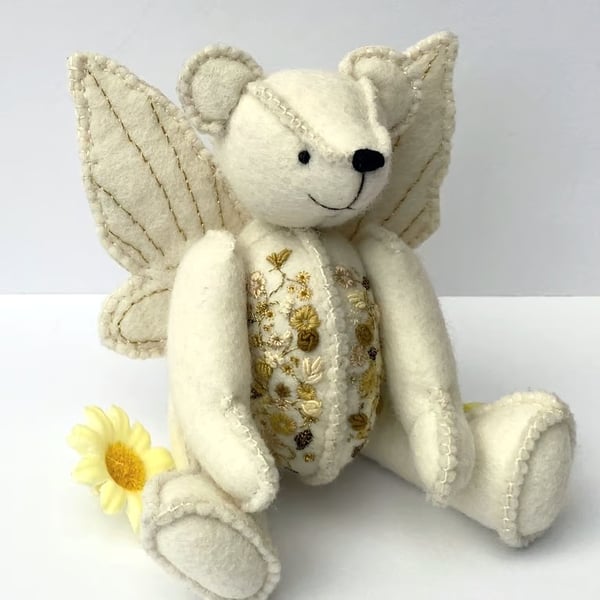 Fairy teddy bear, artist designed fairy bear by Bearlescent 