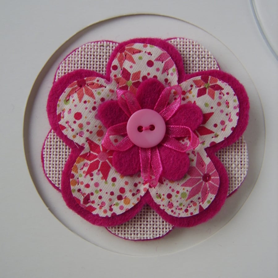 Floral Fabric Greeting Card