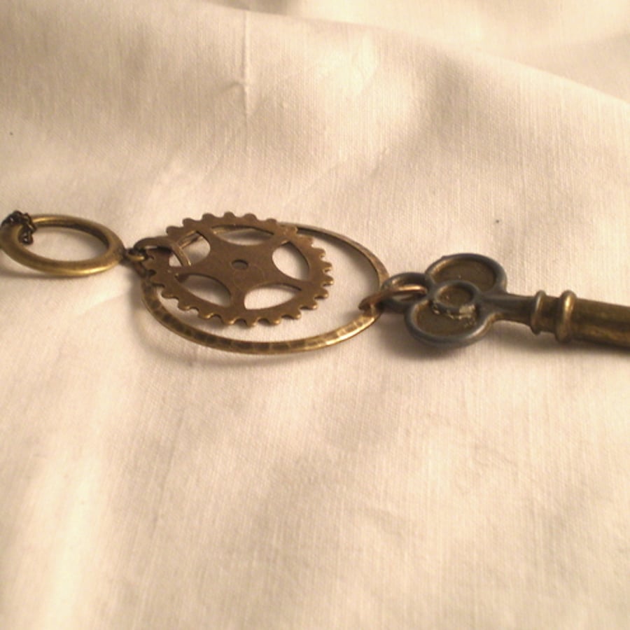 Steampunk Time Machine Key Necklace