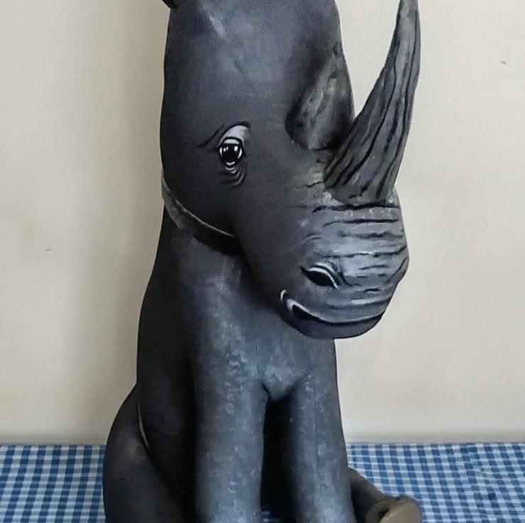 Rhinoceros Doorstop - Folksy