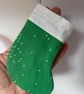 Summer seconds - green with white spots - Mini Christmas stocking - super cute