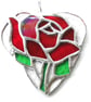 Red Rose Heart Suncatcher Stained Glass 035 - Image 4