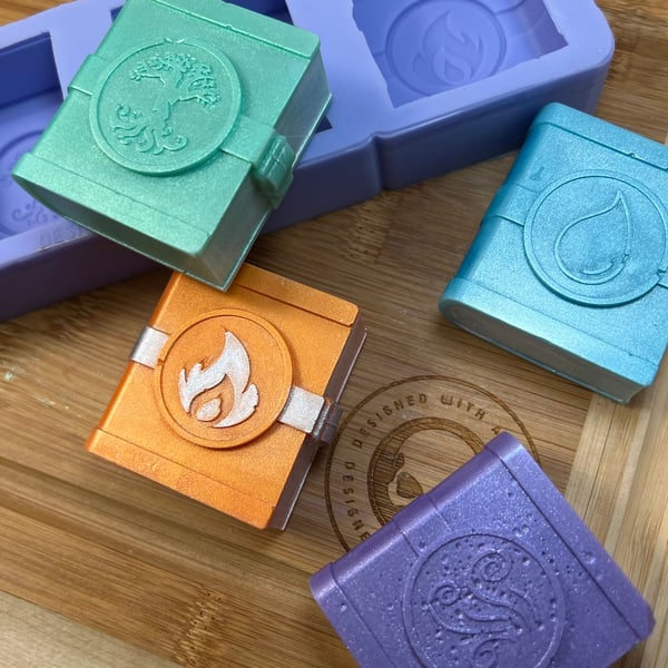 3d Spellbook Scrape N Scoop Wax Tray Silicone Mould. Spell Book