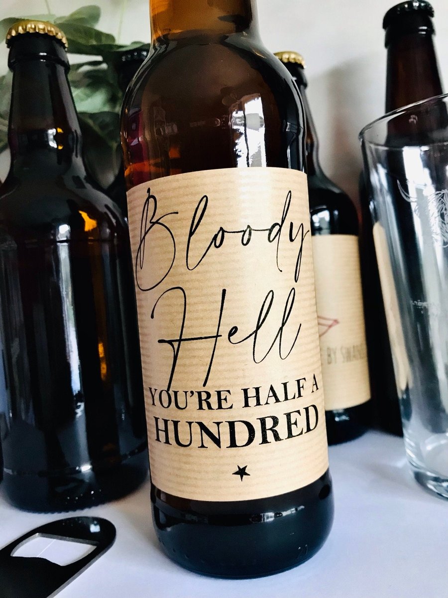 50th birthday beer label, Fiftieth birthday beer label, milestone label, beer