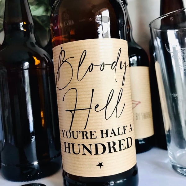 50th birthday beer label, Fiftieth birthday beer label, milestone label, beer