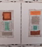 Colourful Combinations Orange Teal Grey Handstitched Geometric Art Pictures - Image 1