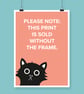 Cute Cat Art Print, The Cat's Out Of The Bag Wall Art Print, The Secret Is Out - Image 8