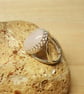 Rose Quartz adjustable ring. 925 sterling silver crown edge. January Birthstone. - Image 3