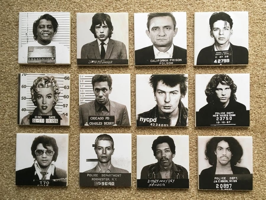 Celebrity Mugshot Prison Photo Coasters