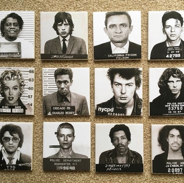 Celebrity Mugshot Prison Photo Coasters