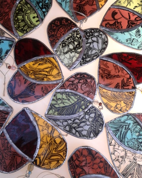Painted Lace Stained Glass Heart