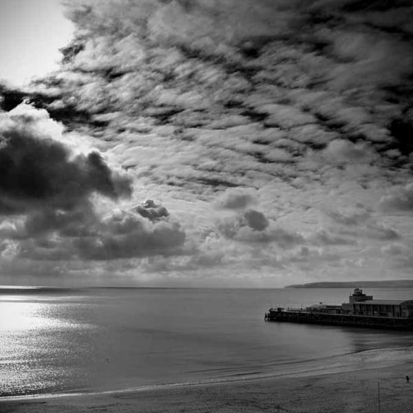 Bournemouth Pier And Beach Dorset England UK 18"X12" Print