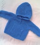 Knitted Hooded Jumper with Front Pocket, Baby's Jumper, Custom Make, Baby Gift - Image 1