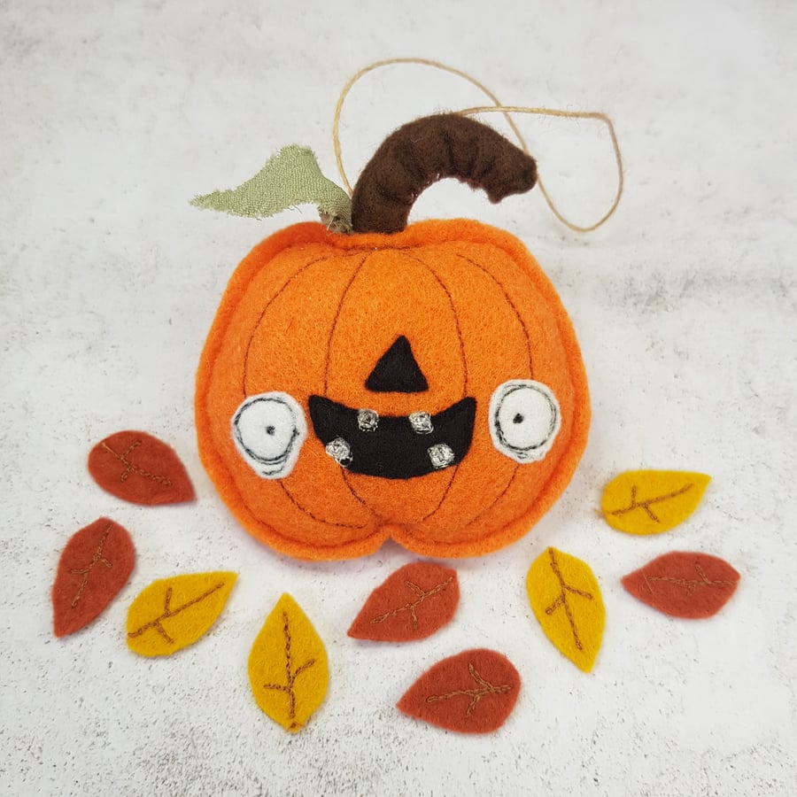 Halloween Pumpkin Felt Orange Hanger