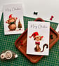 Festive cat Christmas card Santa feline in hat greeting pet lover holiday wishes - Image 4