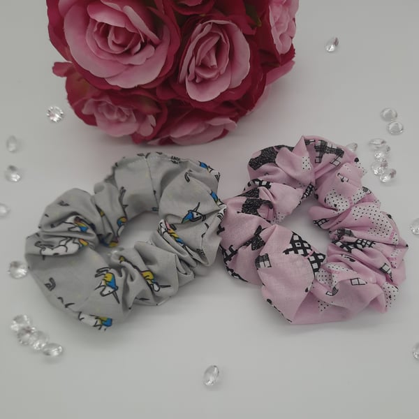 Unicorn and scottie dog scrunchie pair. Free uk delivery. 