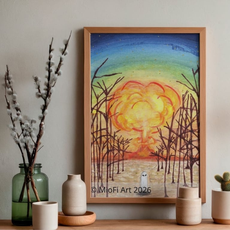 I'm Fine, Mixed-Media Print, A6 (other size available)