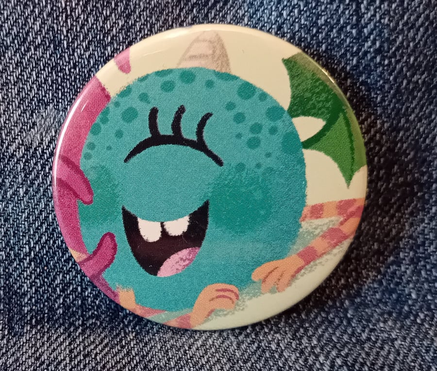 Picture Book  Badge - Smiling Monster