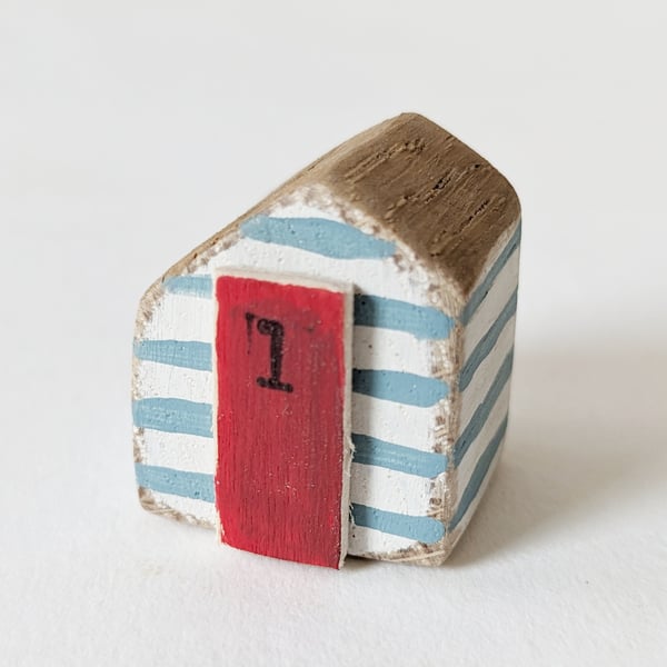 Teeny Hand Painted Wooden Beach Hut