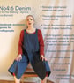 Denim Split Leg Pottery Apron, Asymmetric Bib, Crossback Design 4:6 - Image 2