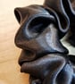 Handmade black satin scrunchie - Image 2