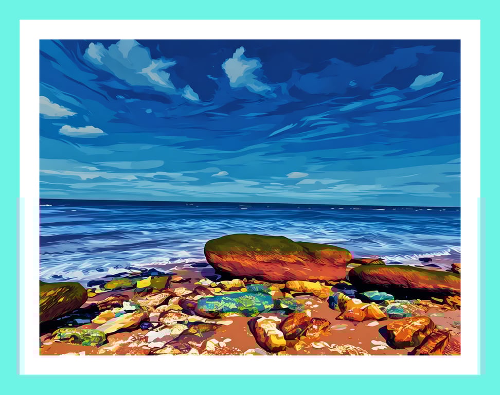 Old Hunstanton Beach Norfolk Rocks Greeting Card A5