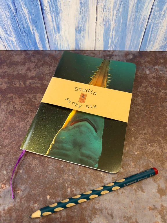 Notebook, Marine themed, A5 (ish), made from up-cycled and recycled materials.