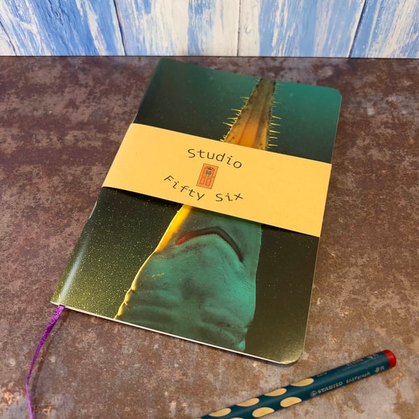 Notebook, Marine themed, A5 (ish), made from up-cycled and recycled materials.