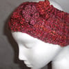 3- Flowered 100% Wool Headband in Rich Reds