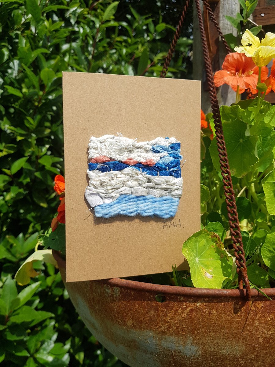 Mini Weaving Greetings Card 'Island living'