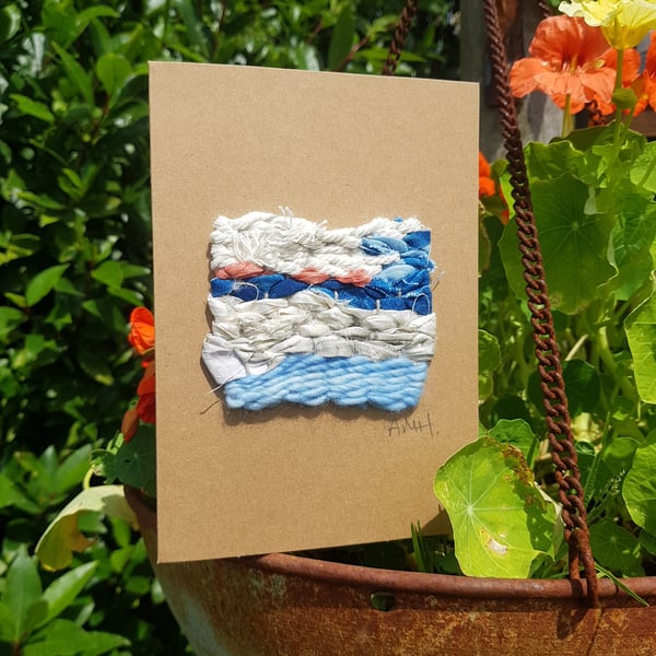 Mini Weaving Greetings Card 'Island living'