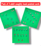 Pack of 3 adult Christmas cards, rude sweary cheeky naughty, hand painted  - Image 5