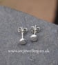 Recycled Sterling Silver Studs, Small Hammered Silver Pebble Stud Earrings, ARC - Image 5