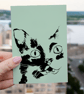 Cat stencil blank card 6x4