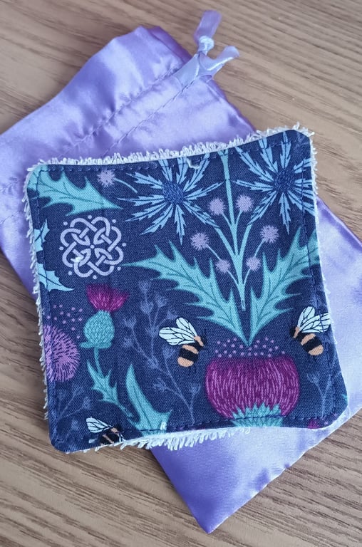 Eco Friendly Face, Make Up Wipes Reusable. Thistles And Bees. Free Delivery