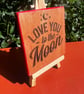Love you to the moon Personalised Wooden Coaster – Romantic Gift for Him or Her  - Image 2