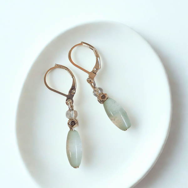 White Drop Earrings